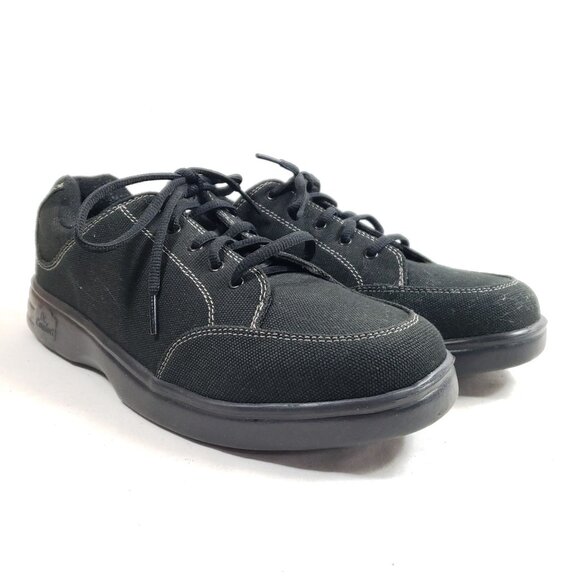 Dr. Comfort Shoes - Dr. Comfort Riley Womens 11XW Orthopedic Lace-Up Black Canvas Shoes